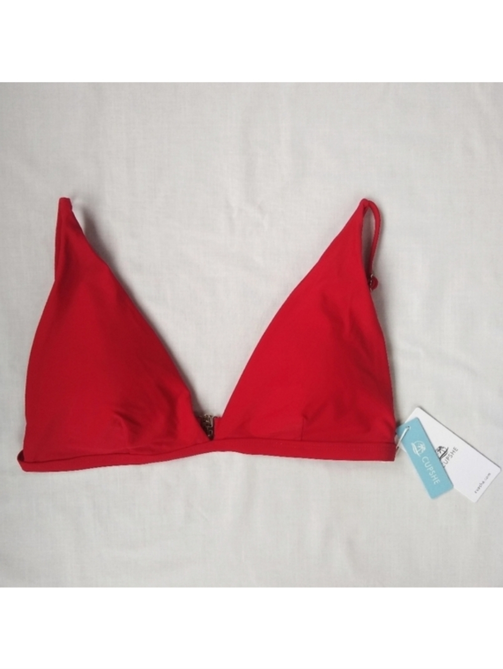 Cupshe▪️B/C Cup Red Triangle Bikini Swim Top